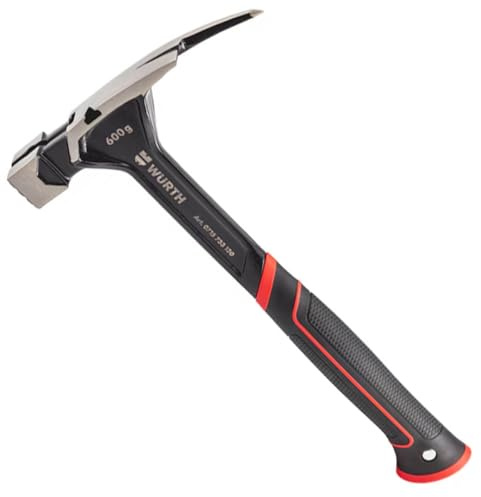 Würth Profi Latthammer 600g - extrem robuster und aus einem Stück voll geschmiedeter Hammer mit 2K Griff und Magnethalter, Zimmermannshammer, Länge 33cm | 0715733130