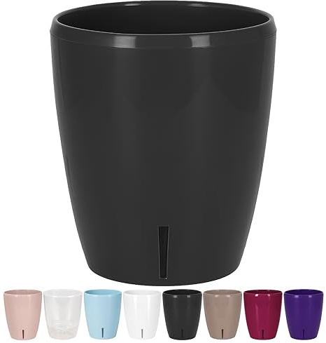 Santino Selbstbewässernder Topf mit Dochtsystem und Wasserstandsanzeige für den Innenbereich, Orchideentopf D 16.5cm Anthracite - 3,3L