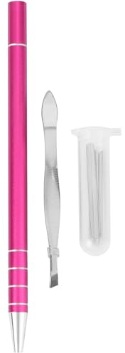 Augenbrauenformstift mit 10 Klingen und Pinzette, Edelstahl, 1 Satz | Gravierter Friseurstift für Bart und Brauen, Violett, Tragbar, Leicht, Salon und Beauty Shop Zufällige Farbe Zufälliger Stil