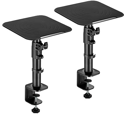 RICOO Lautsprecherständer 2er Set Universeller PC Lautsprecher Boxen Ständer Höhenverstellbar HiFi Audio Boxenständer Tischhalterung LH069-C Schreibtisch Standfuß Studio Speaker Stand Halterung