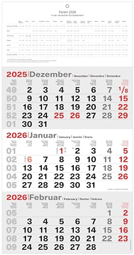 Adina 2026 Wandkalender Dreimonatskalender B4