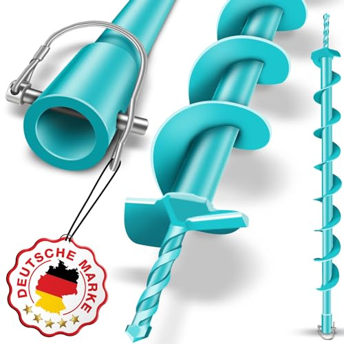 BRUNNENTAL® Erdbohrer Ø40mm x 800mm mit 20mm Aufnahme - Ideal Für Aushubarbeiten - Pfahlbohrer Brunnenbohrer - Robuste Bohrspitze Ø 40 mm - Erdlochbohrer - Premium Spindel mit präzisen Schneidklingen