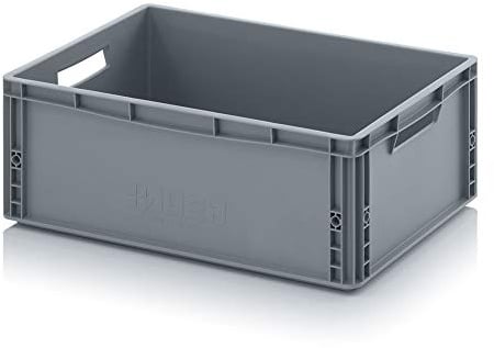 Auer Packaging Eurobehälter 60 x 40 x 22 cm, 45 Liter Eurobox große Lagerbox mit Griffen 60x40x22 Plastikbox stapelbar Lagerkiste für privat und Gewerbe