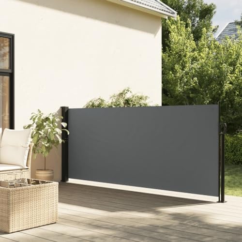 Somanki Seitenmarkise Ausziehbar Anthrazit 140x500 cm, Balkon Markise, Sonnenschutz, Balkon überdachung, Sonnenmarkise, Terrassen-markisen - 4004428