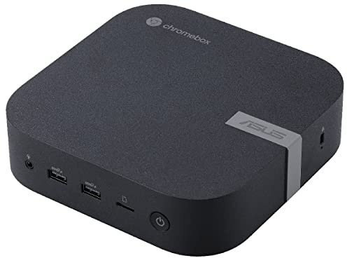 ASUS CHROMEBOX5-SC002UN Mini Desktop PC (Intel Celeron 7305 Prozessor, integrierte Intel UHD Grafik, 4GB DDR4 Speicher, 128GB M.2 NVMe PCIe 3.0 SSD, WiFi 6E, Chrome OS) schwarz