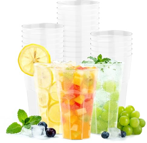 LOTMOFUN 50 Stück Partybecher Set, Plastikbecher 0,4l, Bruchsichere Polypropylen Trinkbecher, Mehrwegbecher für Getränkepartys, Geburtstag, Hochzeit