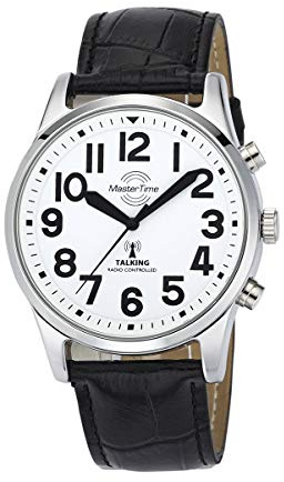 Master Time Funk Quarz Sprechende Herren Uhr Analog mit Leder Armband MTGA-10690-60L