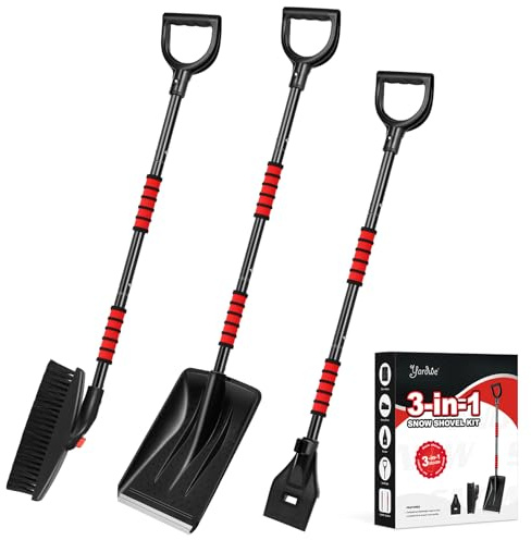 YARNOW 2025 NEU 3- in- 1- Schneeschaufel- Set- Schaufelblatt& rotierende Bürste& Schaber, abnehmbares drehbares Set für LKW- Auto- Camping und andere Outdoor- Aktivitäten, H97R18819421FXUX