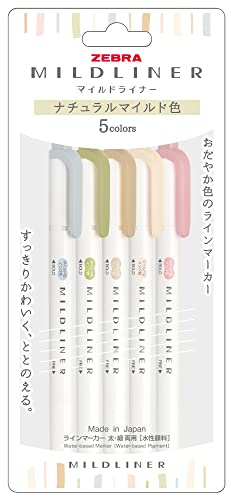 ZEBRA Mildliner WKT7-5C-NTC Fluoreszenz-Stift [Parallelimportwaren] (natürliche milde Farbe)