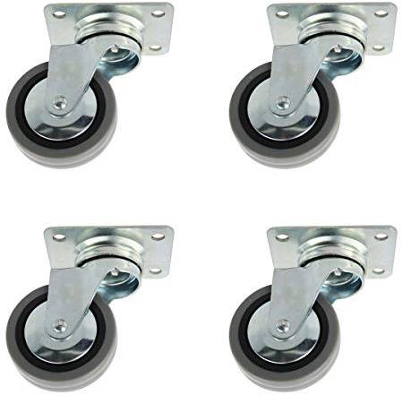 Lenkrollen 4er Set ø 60 mm mit Anschraubplatte Hartgummirollen Möbelrollen