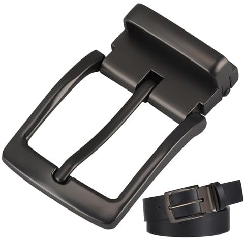 Gürtelschnalle Herren Edelstahl Rechteckig, Gürtelschnallen für Herren 33mm bis 35mm Universalgröße, Klassische Einzackige Pin Schnalle Ersatz für Ledergürtel, Nickelfrei, Stilvoll und Langlebig