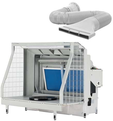 XPOtool Airbrush Absauganlage mit Wasserwand 11m³/min, Wasserfall Wasserschild mit LED und Lüfter zur Farbnebel Absaugung, hochwertige Lackierkabine für Airbrush-Arbeiten