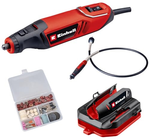 Einhell Schleif- und Gravur-Werkzeug TC-MT 150 E | 150 W | 6 Geschwindigkeiten | bis 35000 U/min | 100 cm Welle mit Gravurstift | 117-tlg. Zubehör