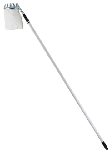 Obstpflücker mit Teleskopstiel - Apfelpflücker Stahl 160-300 cm | Verstellbarer Birnenpflücker mit Fangbeutel Ø 16 cm, Obstsammler & Erntehelfer für Pflaumen, stabile Pflückkrone