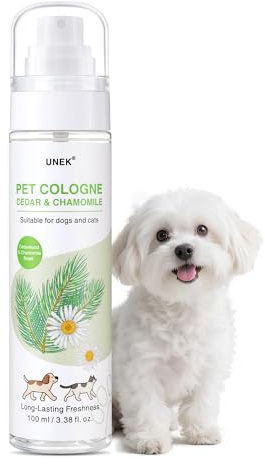 UNEK Hundeparfüm-Spray, Zedernholz-Duft Parfüm für Hunde & Katzen, Lang anhaltendes Deodorant & Fellpflege-Spray, pH-Neutral & Hautfreundlich, Nicht klebrig | 100ml