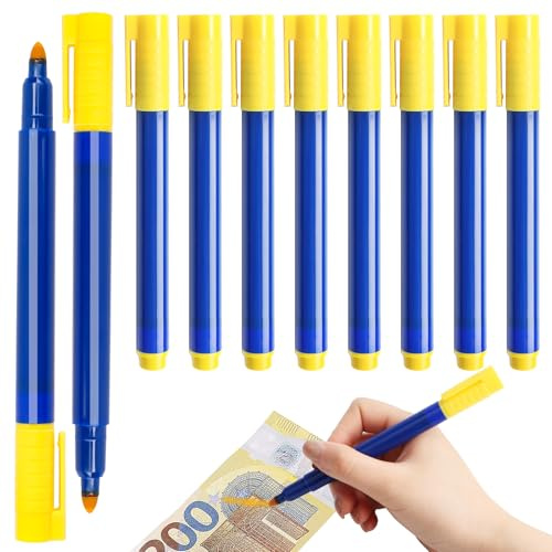 Geldscheinprüfer Stift, 10 Stück Falschgeldprüfstift, Gelddetektor Stift, Falsche Rechnungen Tester, Tragbarer Währungsdetektor-Stift, Universal Detekt Stift, Geldtester gefälschter Stift