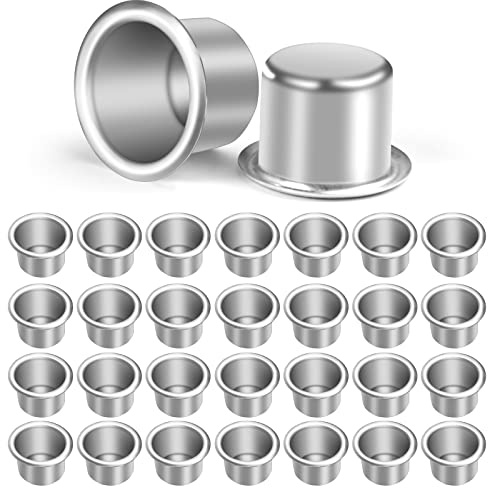 AOMIG Kerzenhalter für Stabkerzen, 30 Stück Kerzenhalter Metall Klein, Kerzenhalter Teelichter, Kerzeneinsatz Tafelkerzen, Kerzenhalter für Baumkerzen, Stabkerzenhalter Deko, Kerzenleuchter Silber