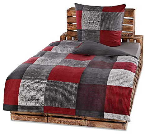 BaSaTex Protex 4 Teilige Winter Bettwäsche Set Fleece Flausch Mikrofaser 135x200 80x80 warme weiche Winterware