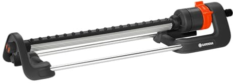 Gardena Viereckregner Aqua L: Rasensprenger zur Bewässerung von Flächen von 120-280 m², Reichweite 8-16 m, Sprengweite max. 16 m, integrierter Metallfilter (18704-20)