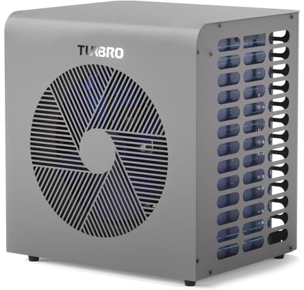 TURBRO 6.000W Full-Inverter Wärmepumpe für Schwimmbecken, Elektrischer Poolheizer für Übererdpools und Spas bis 20 m³, Titan-Wärmetauscher, Bis zu 9,38 COP, IPX4 Wassergeschützt, 220-240V, Beluga B21V