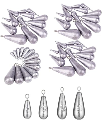 50 StückAngelnDrop,GrundbleiAngelnBirnenbleiAngeln,AngelbleiGrundbleiBleiAngelnSetBleiGewichteAngelnKarpfenblei AngelZubehör, TropfenformAngelbleiGrundblei,BleiAngel5g/10g/15g/20g