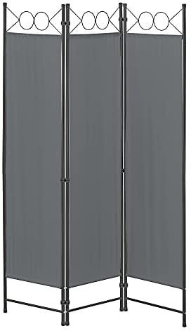 Raumteiler Saragossa 3-teilig 120x171 cm Paravent Trennwand 3-TLG. Sichtschutz Stellwand Spanische Wand Dunkelgrau