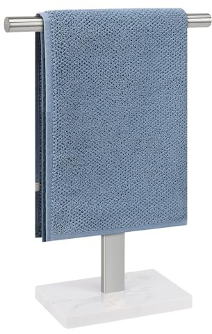 BathAce Handtuchhalter, T-Form Handtuchständer für Badezimmer mit Marmorbasis, 304 Edelstahl Ständer Handtuchhalter Freistehend Handtuchstange für Badezimmer Küche Arbeitsplatte (40,6 cm, gebürstet)