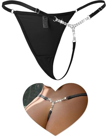 comeondear Sexy G String Tangas für Frauen mit Strass Glitzer | Durchsichtige Slips, T Back, Große Größen, Transparentes Mesh, Mini Thong, Niedrige Taille, Erotische Höschen Damen Curvy