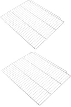Drahtregal für Kühlschrank und Gefrierschrank, Weiß, 2 Stück | Kunststoffbeschichteter Stahl, Belüftete Konstruktion, Platzoptimierung, Passend für Einlegeboden, Organizer