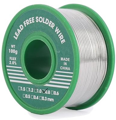 Bleifrei Lötzinn 0.8mm, Lötdraht 100g mit Flussmittel Lötzinn, Kolophoniumkern Sn99 Ag0,3 Cu0,7, Elektronik-Lötdraht, zum Elektrolöten Reparatur