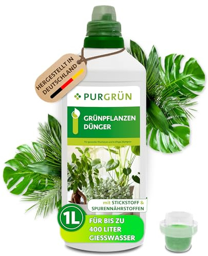 Purgrün® Grünpflanzen-Dünger 1 Liter – Fördert schnelles, gesundes Wachstum – Strahlend grüne Blätter dank Vollspektrum-Nährstoffen – Stärkt die Widerstandskraft – Für bis zu 400 Liter Gießwasser