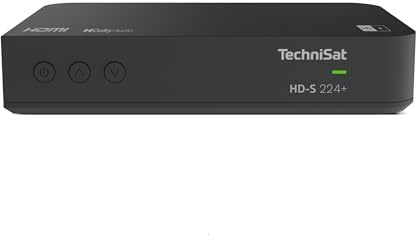 TechniSat HD-S 224+ - Kompakter HD-Satelliten Receiver mit HD+ Senderpaket für 6 Monate (DVB-S2, Timeshift-Funktion, HDMI, USB Mediaplayer, 7-Tage EPG, 12 Voltbetrieb, Fernbedienung) schwarz