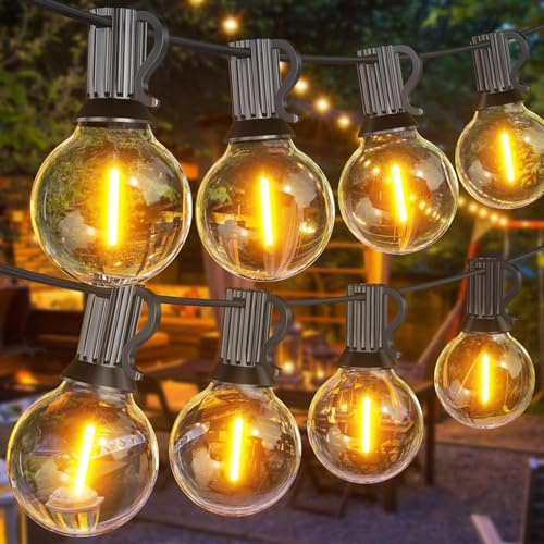 SUWIN LED Lichterkette Außen Strom,18 Meter Outdoor Lichterkette Glühbirnen Warmweiß,Garten Beleuchtung Aussen mit Wasserdichte 30+1 LED G40 Birnen außenbereich für Party Balkon