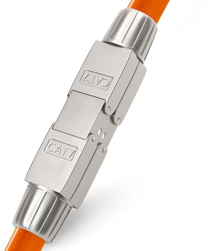 HB-DIGITAL 1x CAT 7 Netzwerkkabel Verbinder LSA werkzeugloser | CAT 7 STP, feldkonfektionierbare Kupplung, Adapter Verlängerung, für LAN Verlegekabel, Ethernet Installationskabel