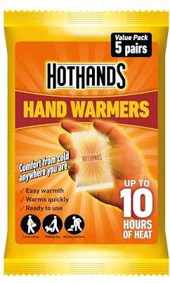 HotHands Hand Warmers - 5 Pairs - 10 Hours of Heat - Air Activated - Ready to use