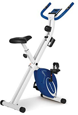 Ultrasport F-Bike, F-Rider Basics, Fahrradtrainer, Fitnessfahrrad LCD Trainingscomputer, klappbarer Heimtrainer, Maximales Benutzergwicht 110kg, Pulsmessung, 8 Widerstandsstufen, Trimmrad, Navy