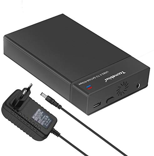 Tccmebius TCC-S863-DE USB 3.0 zu SATA Externe Festplattengehäuse zum 2.5 3.5 Zoll SATA Festplatte und SSD(Maximale 20TB), Unterstützen UASP, Automatische Schlaffunktion, Werkzeuglose Installation