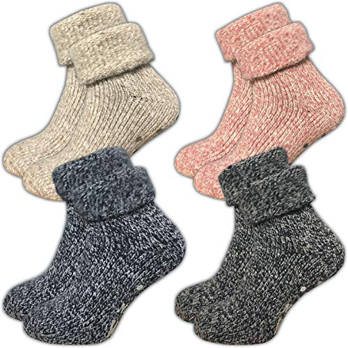 ca·wa·so Damen Stoppersocken aus Wolle | ABS Sohle (1er-Pack | 4er-Pack)
