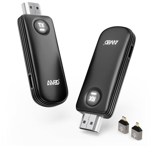 Wireless HDMI Transmitter and Receiver, 4K-Dekodierung, 5G HDMI Funkübertragung, Plug & Play, 1080P Full HD, 165FT/50M, Streaming Video/Audio/File von Laptop, PC, Kamera zu TV, Beamer, Monitor