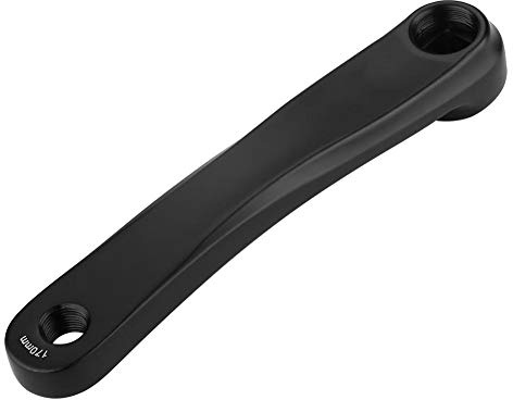 Fahrradkurbelarm, Aluminiumlegierung Fahrrad Linke Hand Kurbelgarnitur Einzelne Geschwindigkeit Kurbelgarnitur Radfahren Zubehör(Black-Square Hole)