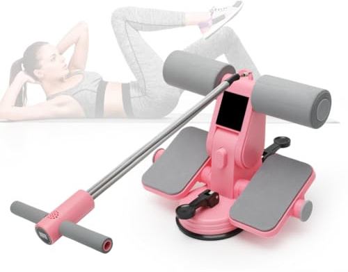 Tragbare Sit Up Bar, Selbstsaugende Sit-Up-Hilfe mit Zugseil und Saugnäpfen, Bauchtrainer für Zuhause, Multifunktionales Trainingsgerät für Bauch & Core, Sit Up Stange Hilfen Assistent für Home Gym