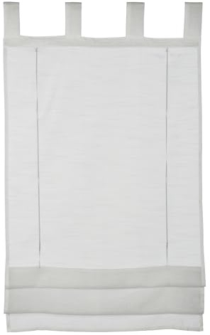 GARDINIA Raffrollo, Transparenter Voile-Stoff, Schlaufen, Weiß, 90 x 140 cm