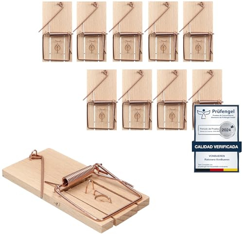 10 x Mausefalle Schlagfalle VonBueren | plastikfrei | Mausefallen aus Holz | Mouse Trap | Made in Germany
