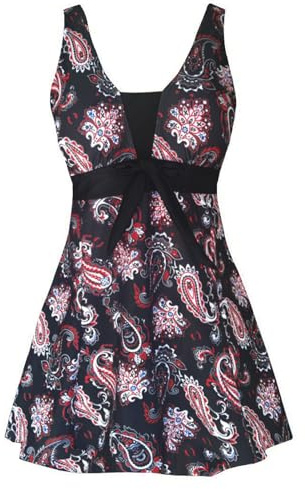 AMAGGIGO Damen Neckholder Push up BadekleidFigurformender Bunt Badeanzug mit Röckchen Bauchweg Einteiliger Badekleid