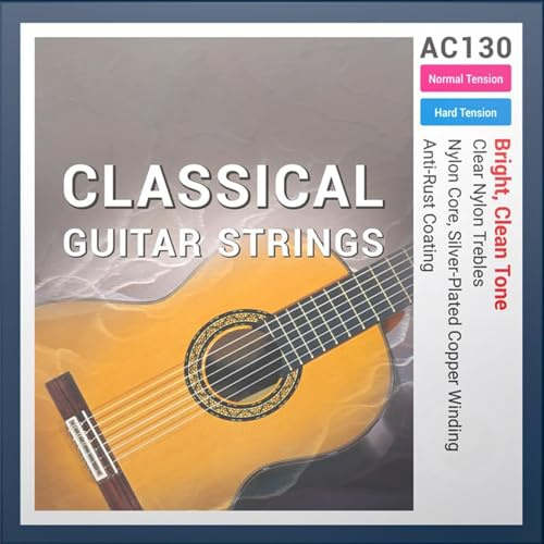 Gitarrensaiten Klassische Gitarre, Nylon Gitarrensaiten, Premium Konzertgitarre Saiten für Klassische, 6-Saiten Set