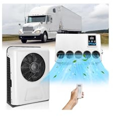 Treeligo 12V Truck Klimaanlage 10000BTU, Mini Split 12 Volt Klimaanlage, Parking AC 12 Volt DC AC, Kühlung Low Geräusch für Big Rig Sleeper, Semi Trucks, Pickup, Trucks, RV, Vans, Busse