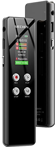 MECHEN 64GB Diktiergerät, EIN-klick-HD-Aufnahme, Sprachsteuerung | 1536kbps Tragbares Digitales Voice Recorder, USB C, für Interviews/Klassen/Meeting