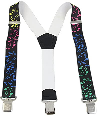 Leoodo Hosenträger Herren Damen Breit Y-Form für Arbeitshosen Skihose Motoradhose Fest lustig mit 3er Starken Clips und verschiedenen Motiven