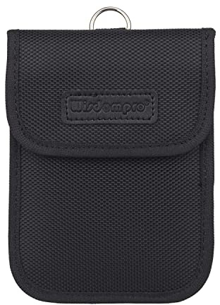 RFID-Signal-blockierende Hülle, Wisdompro®-RF-Signal-Schirmungs-Beutel, Tasche für Auto-Schlüsselanhänger (schwarz)