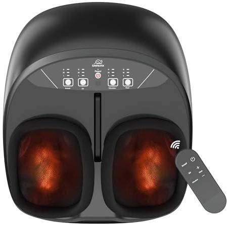 Snailax Fußmassagegerät mit Wärme, Shiatsu-Fußmassagegerät mit Kneten Kompression Vibration, elektrisches Massagegerät für Fuß, Fußwärmer mit Fernbedienung, Geschenke für Frauen/Männer